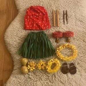 American girl doll accessories luau set